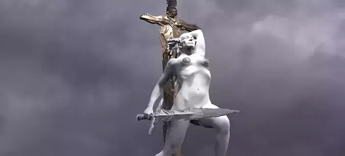 Lady of the lake Statue With Excalibur 6 