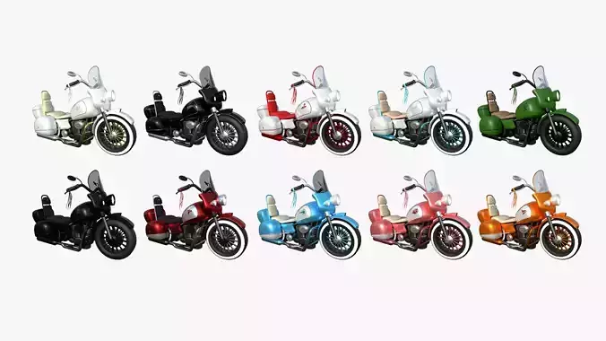 10 Motorcycle Cartoon B Collection - Custom Vehicle Design 