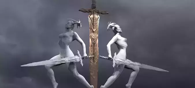 Lady of the lake baroque statues