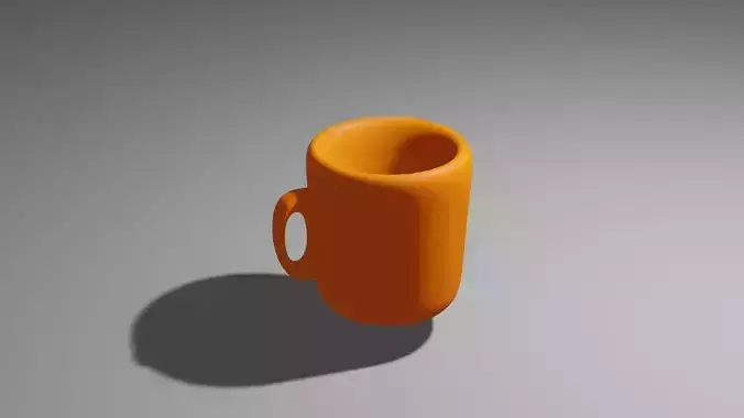 Cup 3d orange coffee