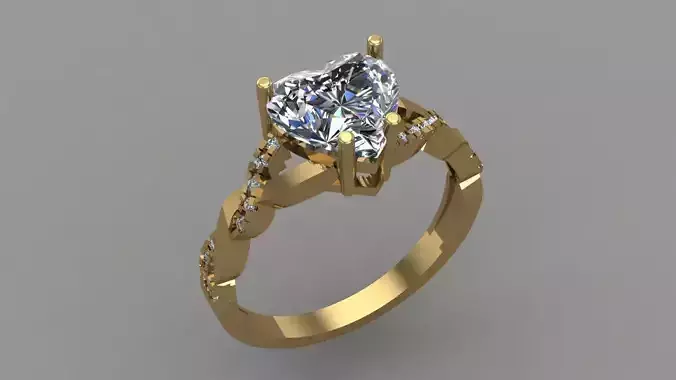HEART-HELIX RING 3D print model