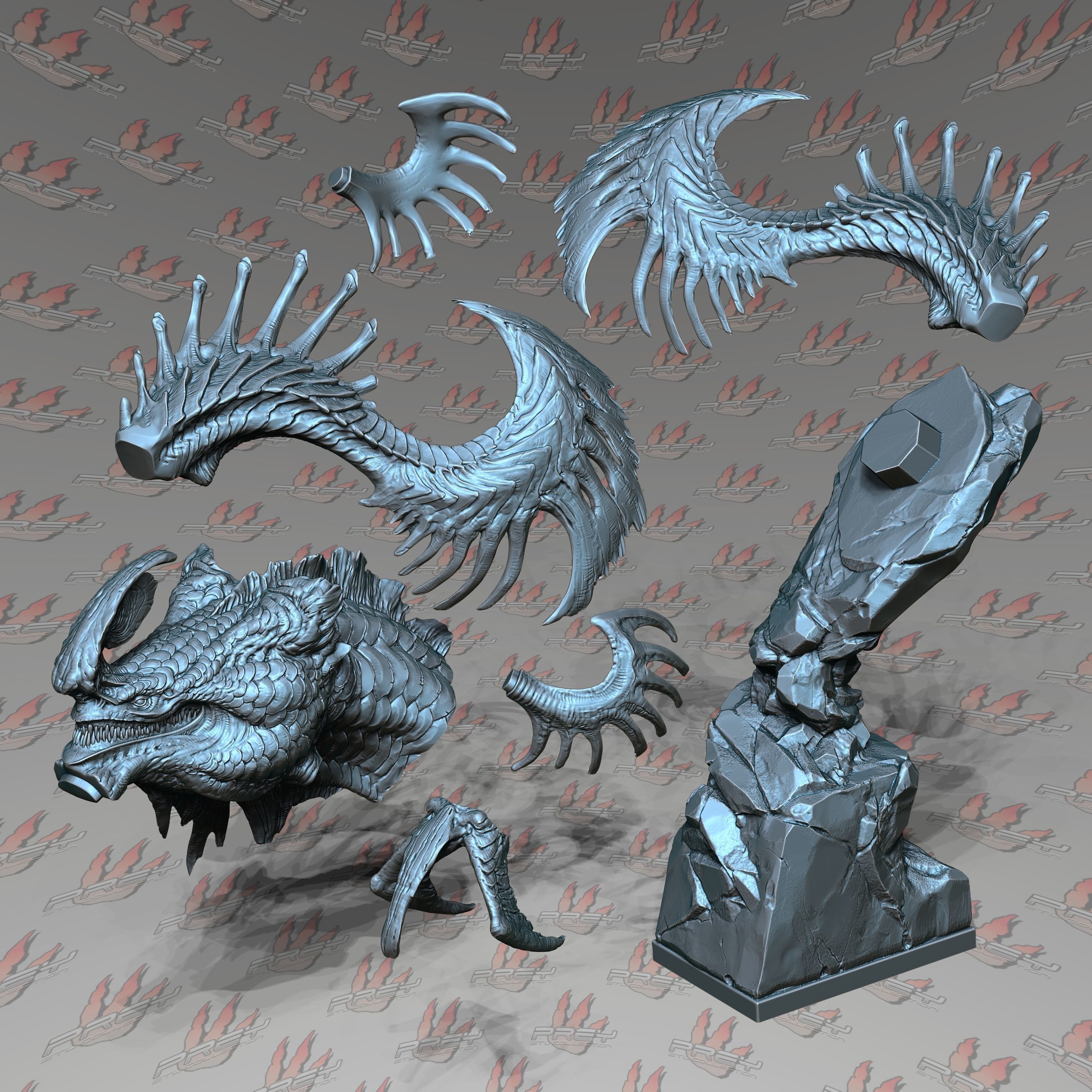Dragon Bust 3D print model_5