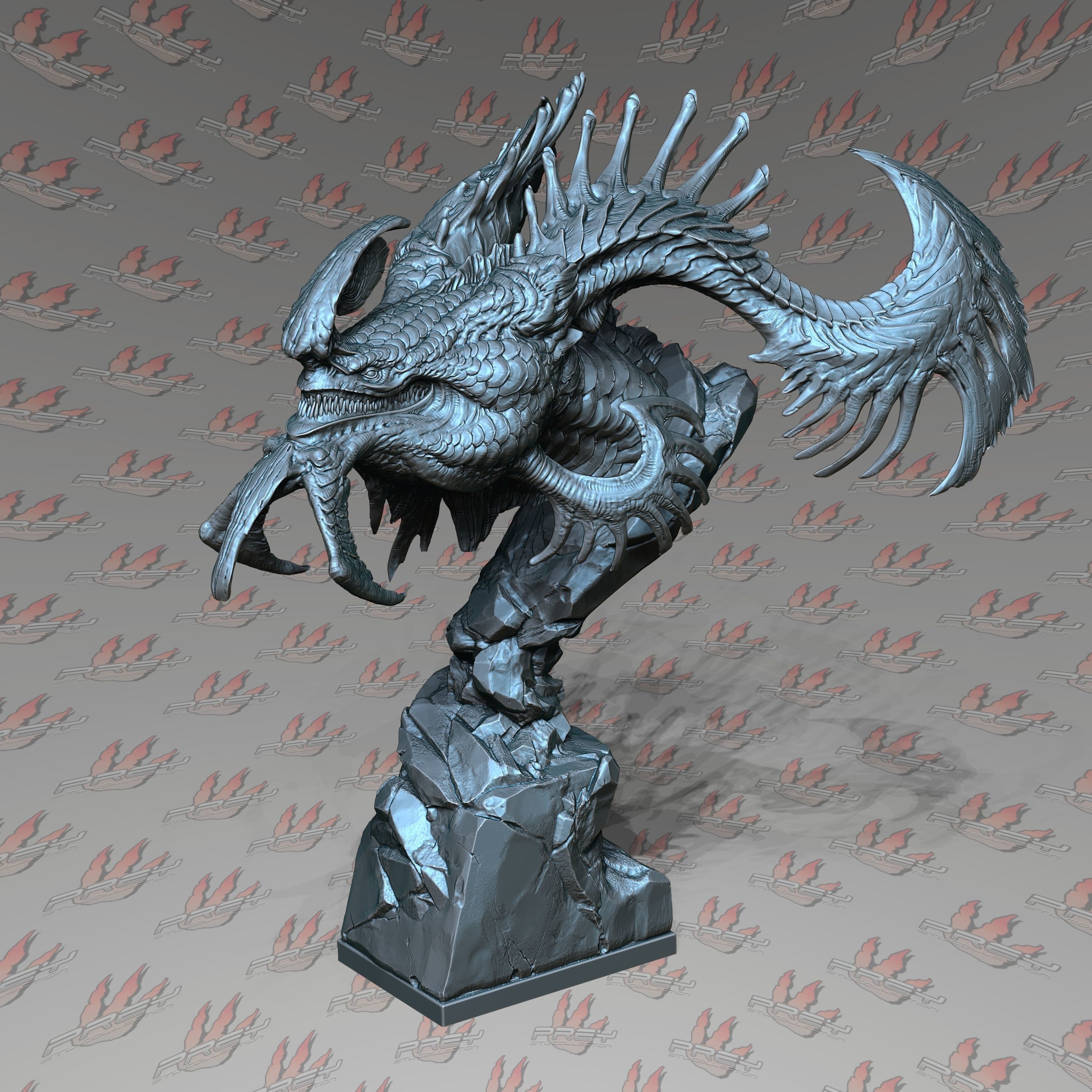 Dragon Bust 3D print model_4