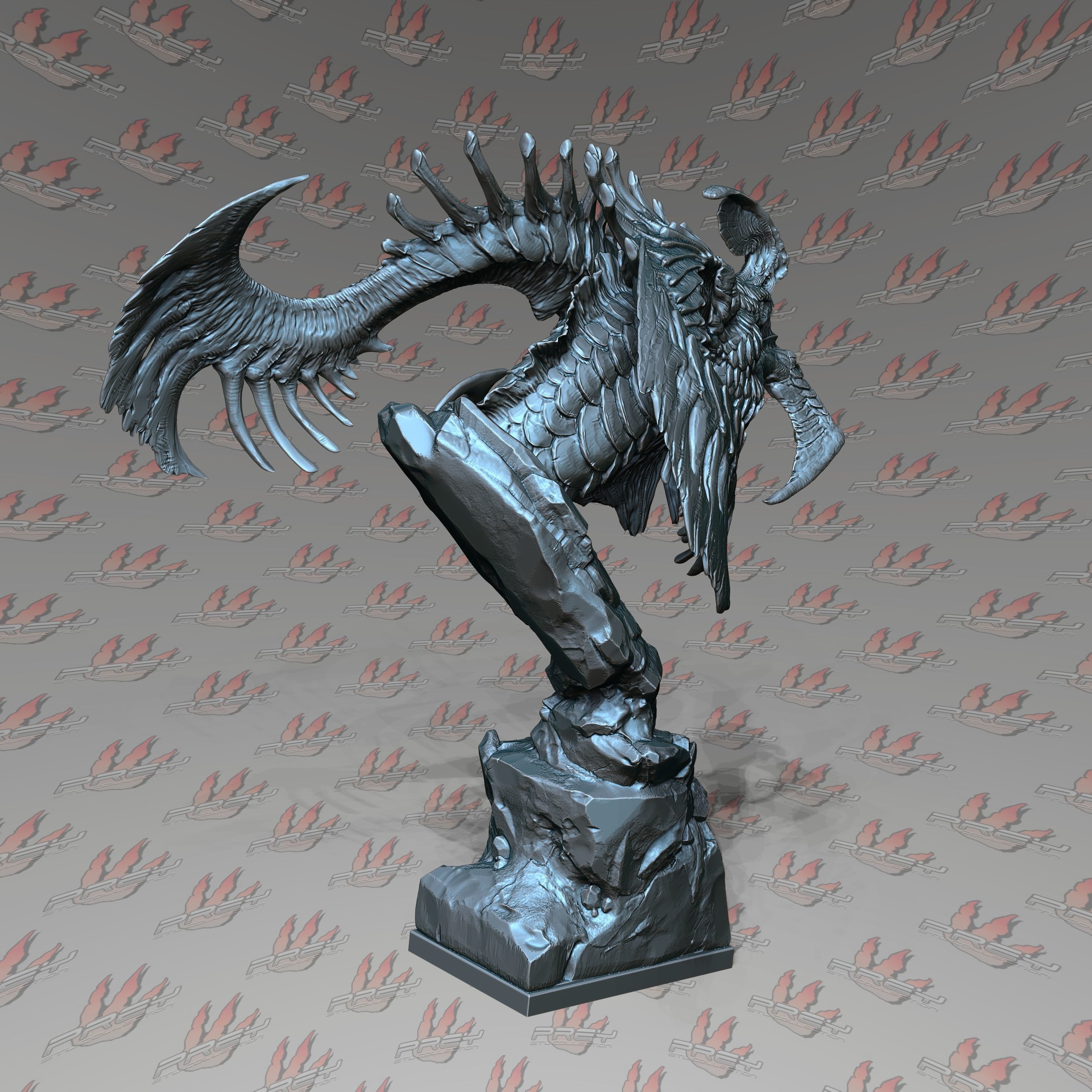Dragon Bust 3D print model_3