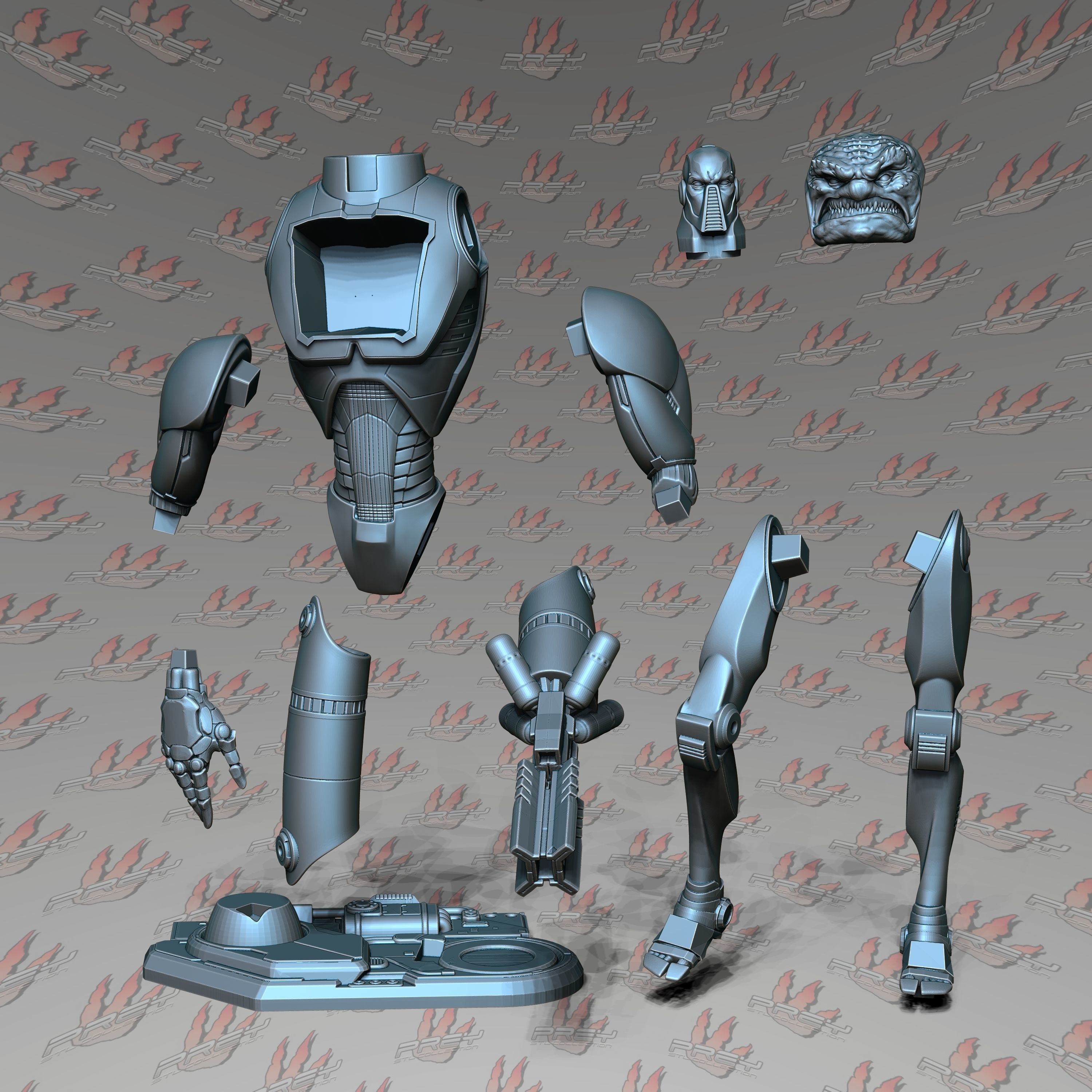 Krang 1-10 3D print model_5