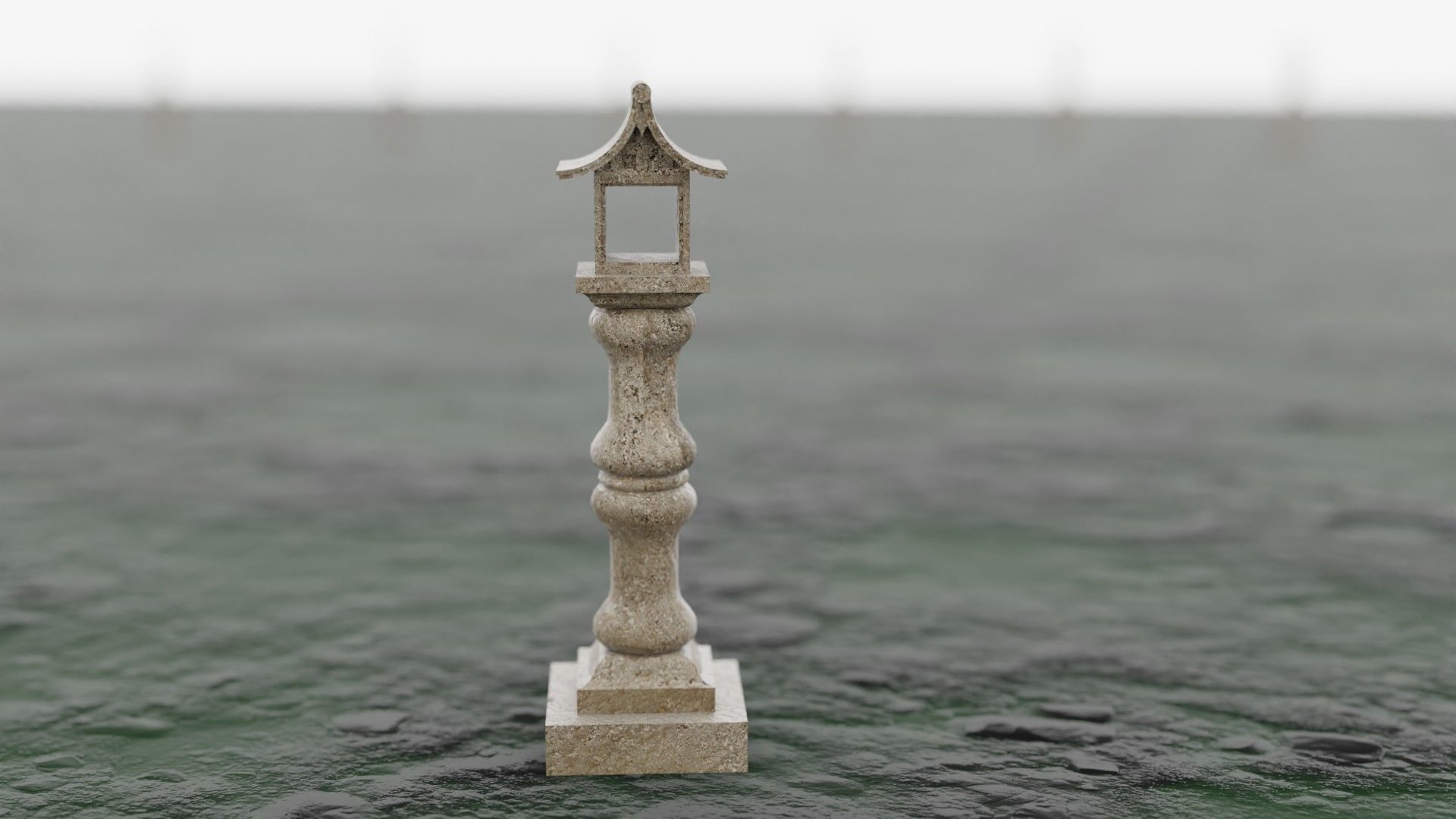 Japanese Stone Lantern 010 - Japan Collection 3D model_4