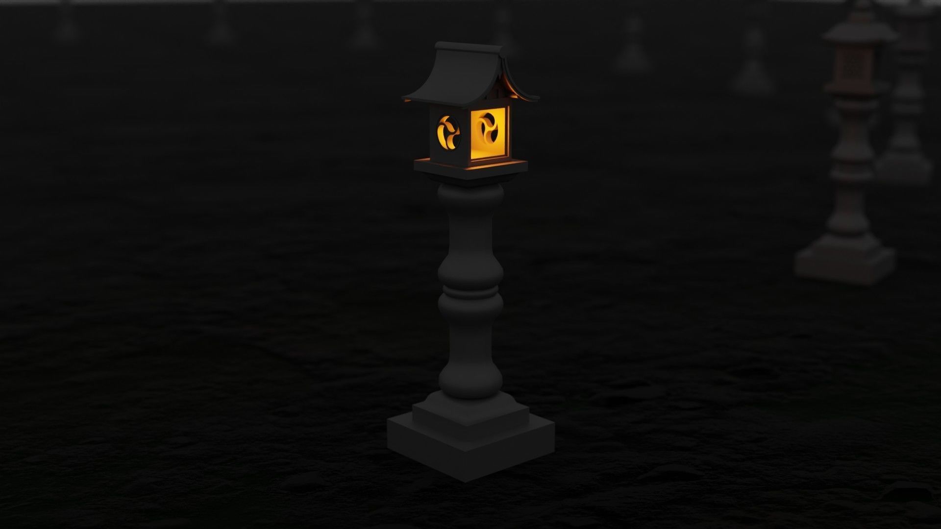 Japanese Stone Lantern 010 - Japan Collection 3D model_12