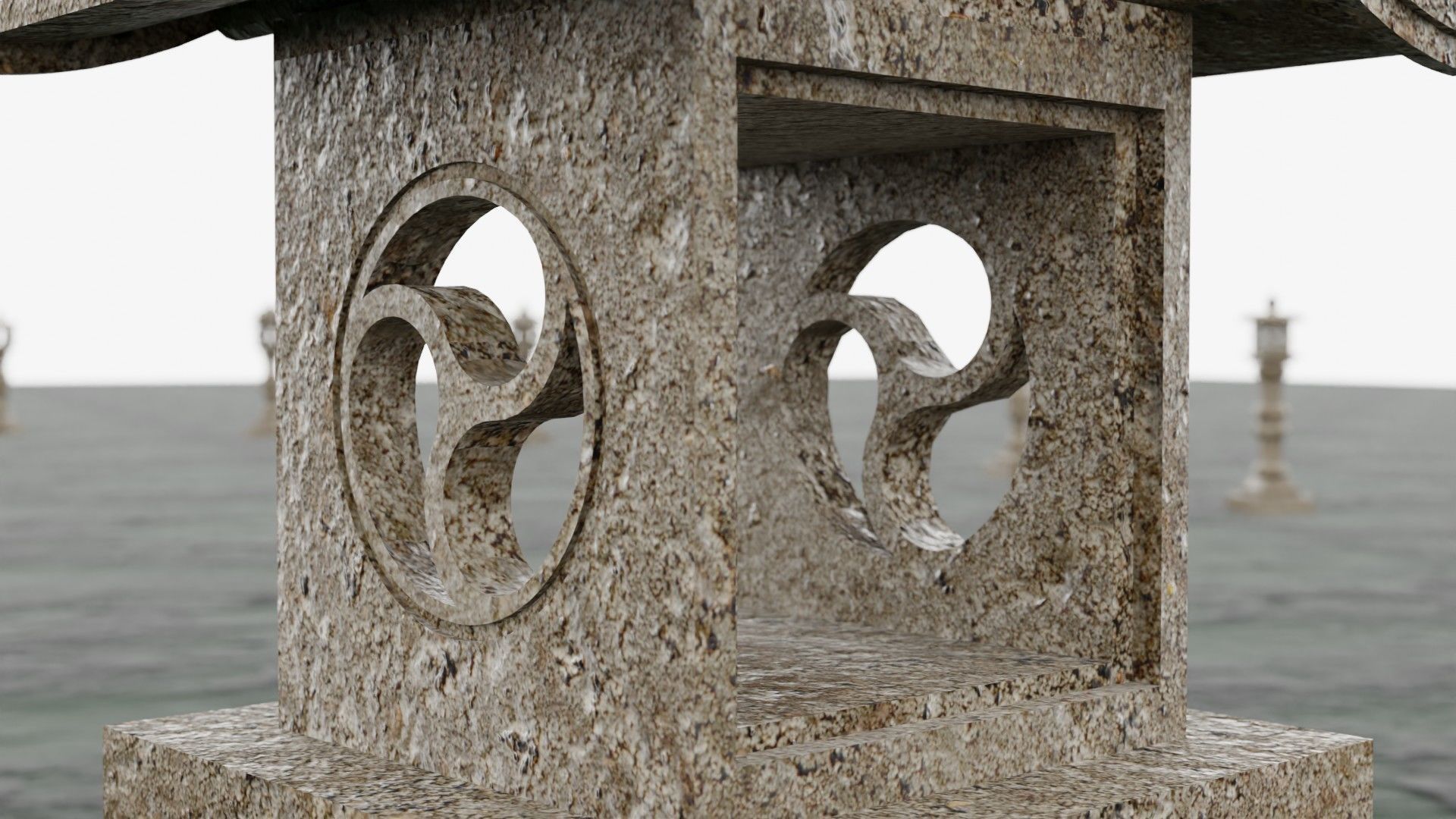 Japanese Stone Lantern 010 - Japan Collection 3D model_10