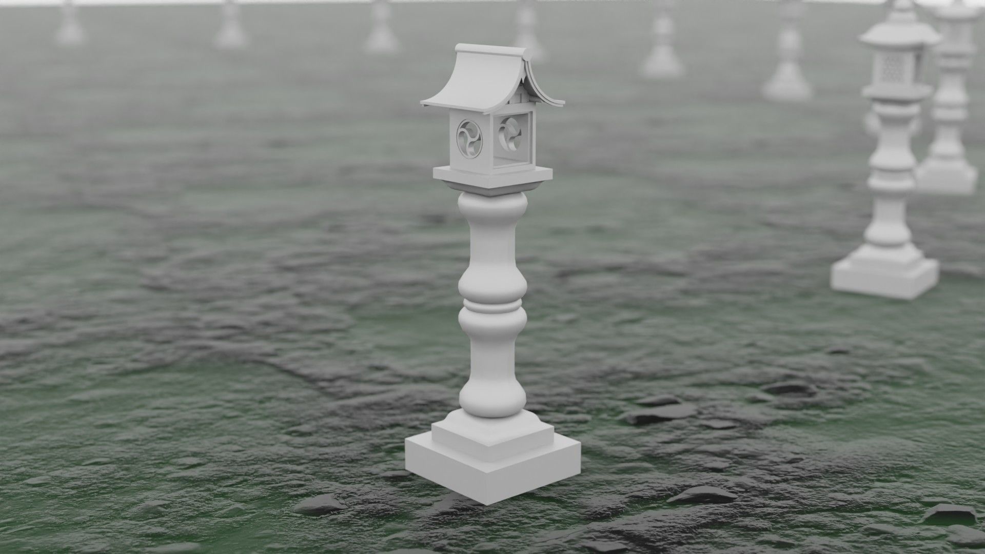 Japanese Stone Lantern 010 - Japan Collection 3D model_11