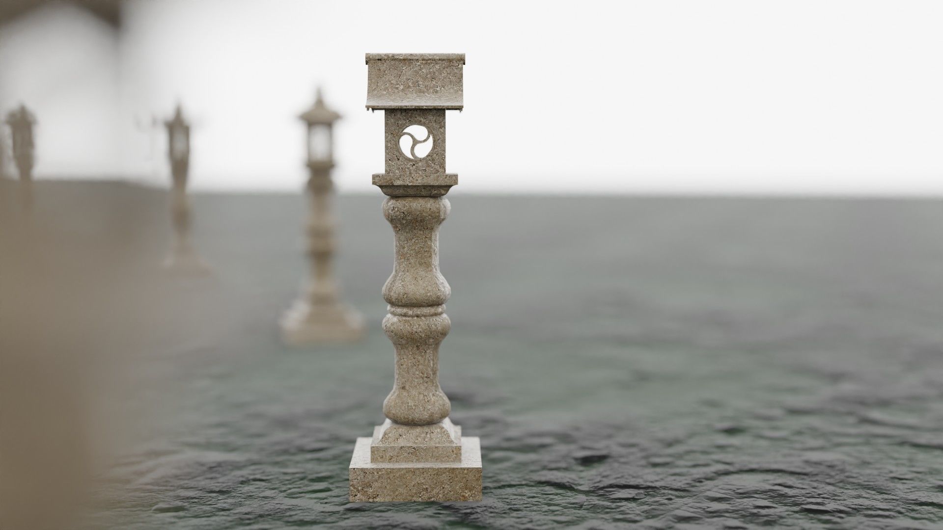 Japanese Stone Lantern 010 - Japan Collection 3D model_3