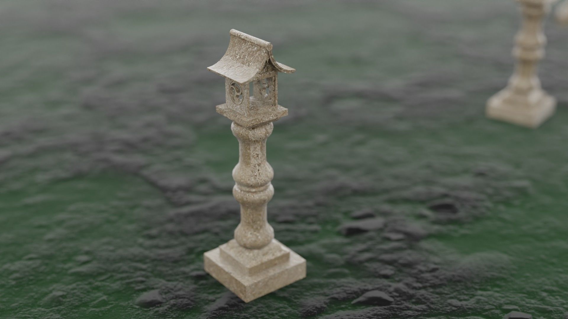 Japanese Stone Lantern 010 - Japan Collection 3D model_5