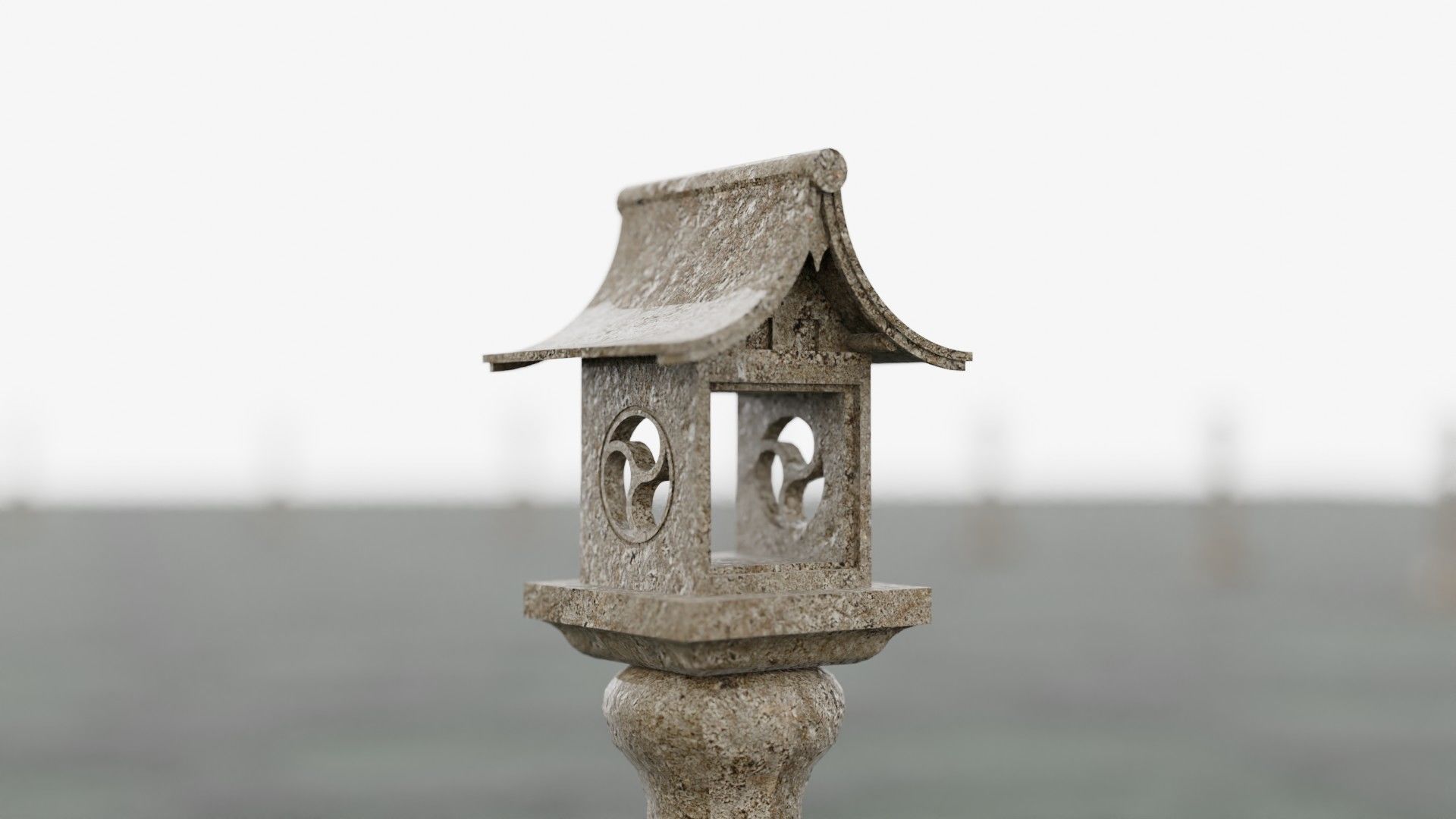 Japanese Stone Lantern 010 - Japan Collection 3D model_8