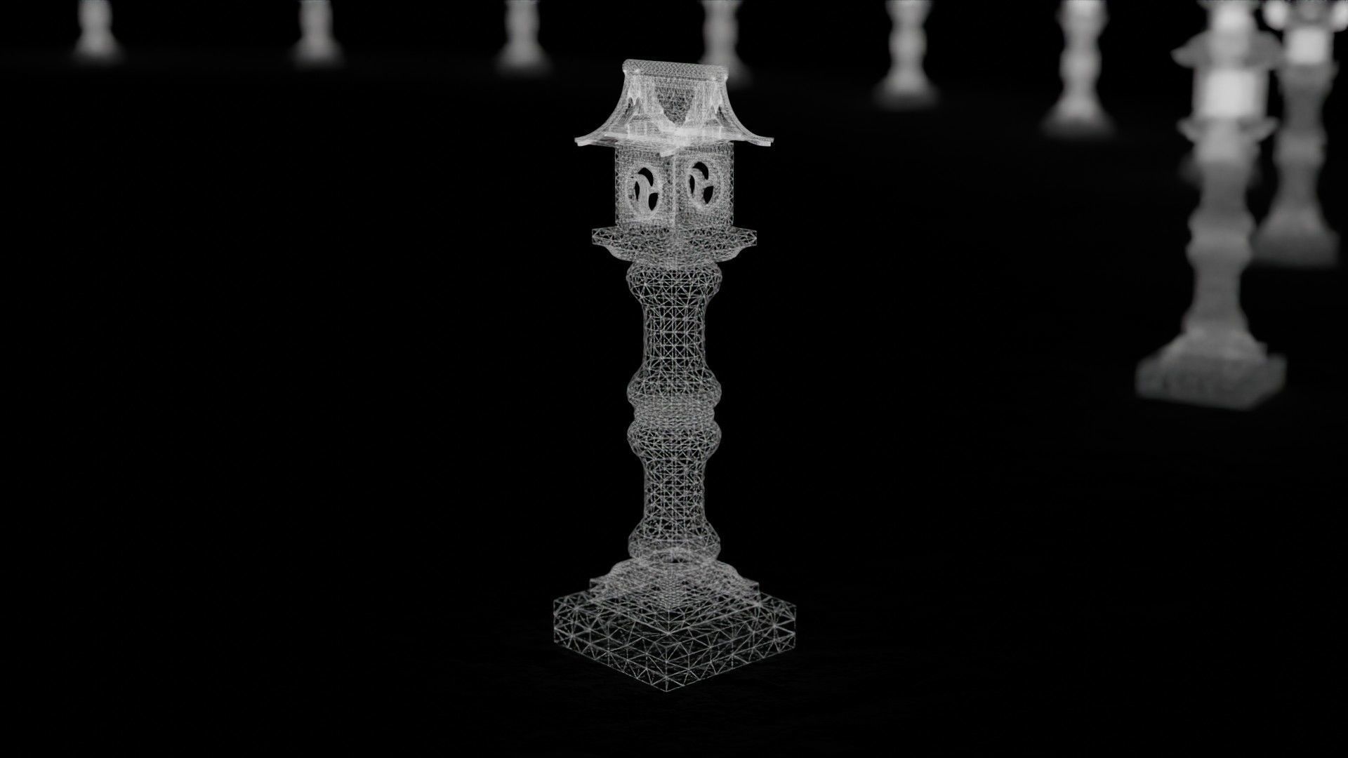 Japanese Stone Lantern 010 - Japan Collection 3D model_13