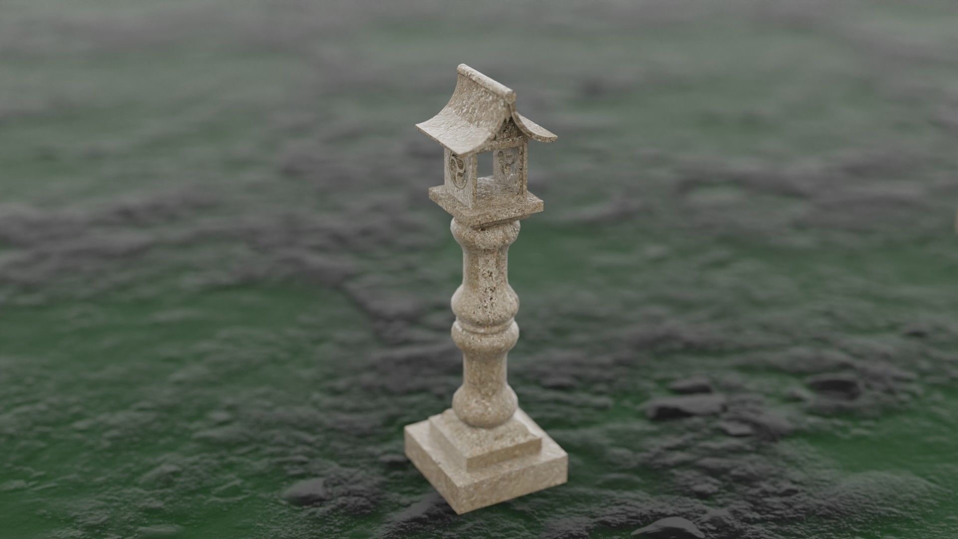 Japanese Stone Lantern 010 - Japan Collection 3D model_2