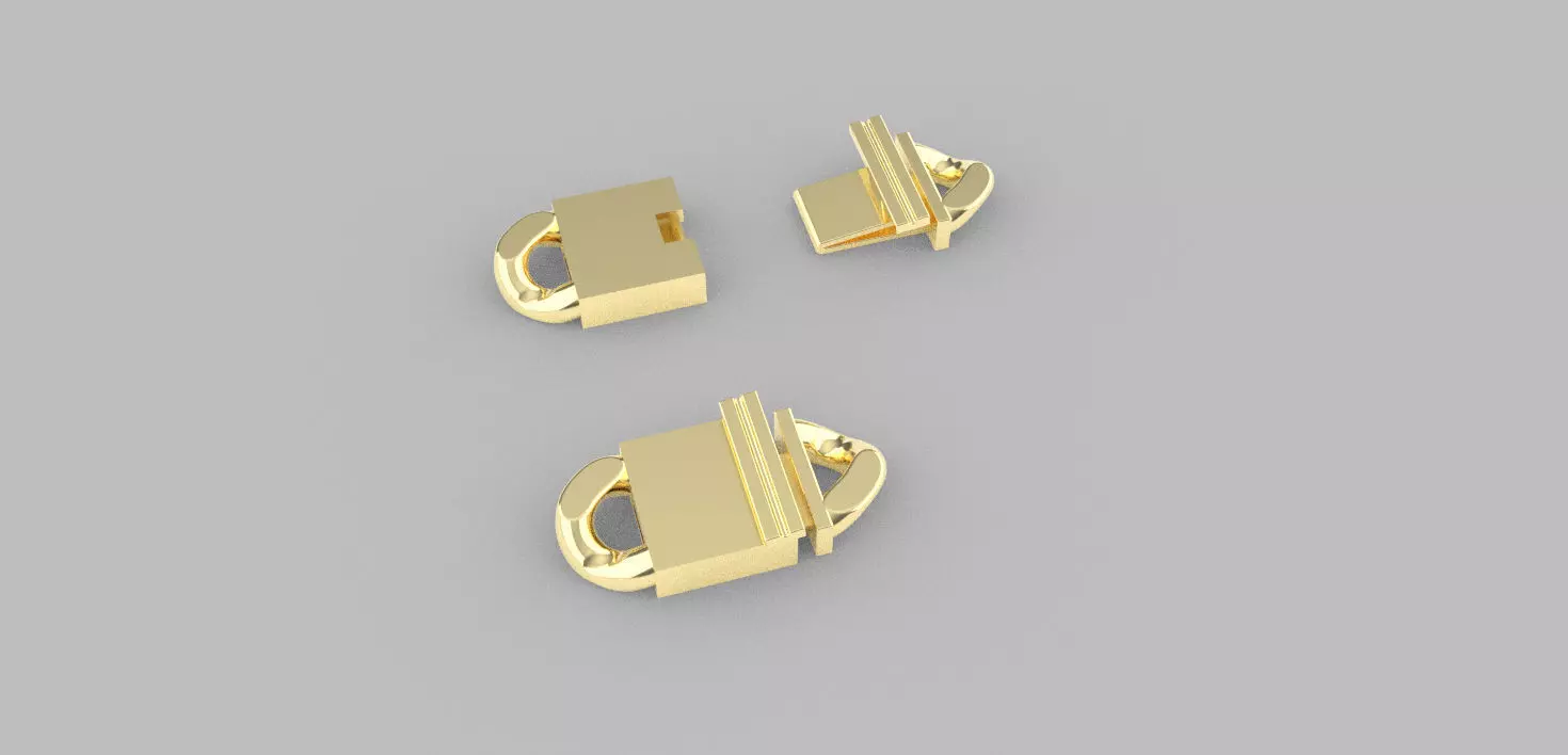 cuban chain lock  3D print model_0