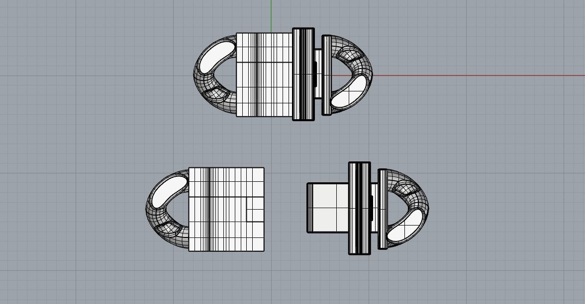 cuban chain lock  3D print model_5