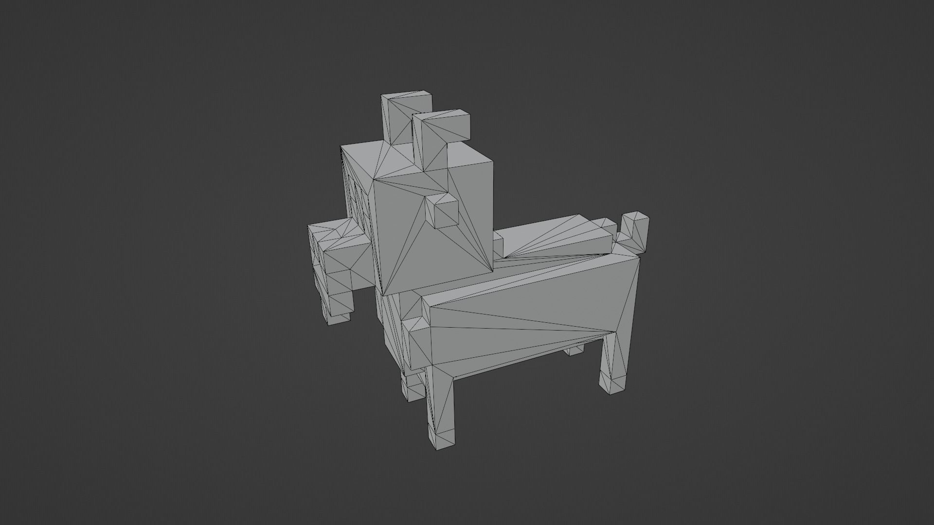 Voxel Goat Low-poly 3D model_12