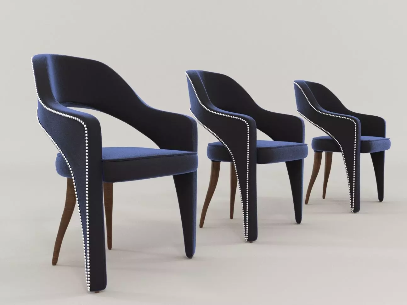 Velvet chair 3D model