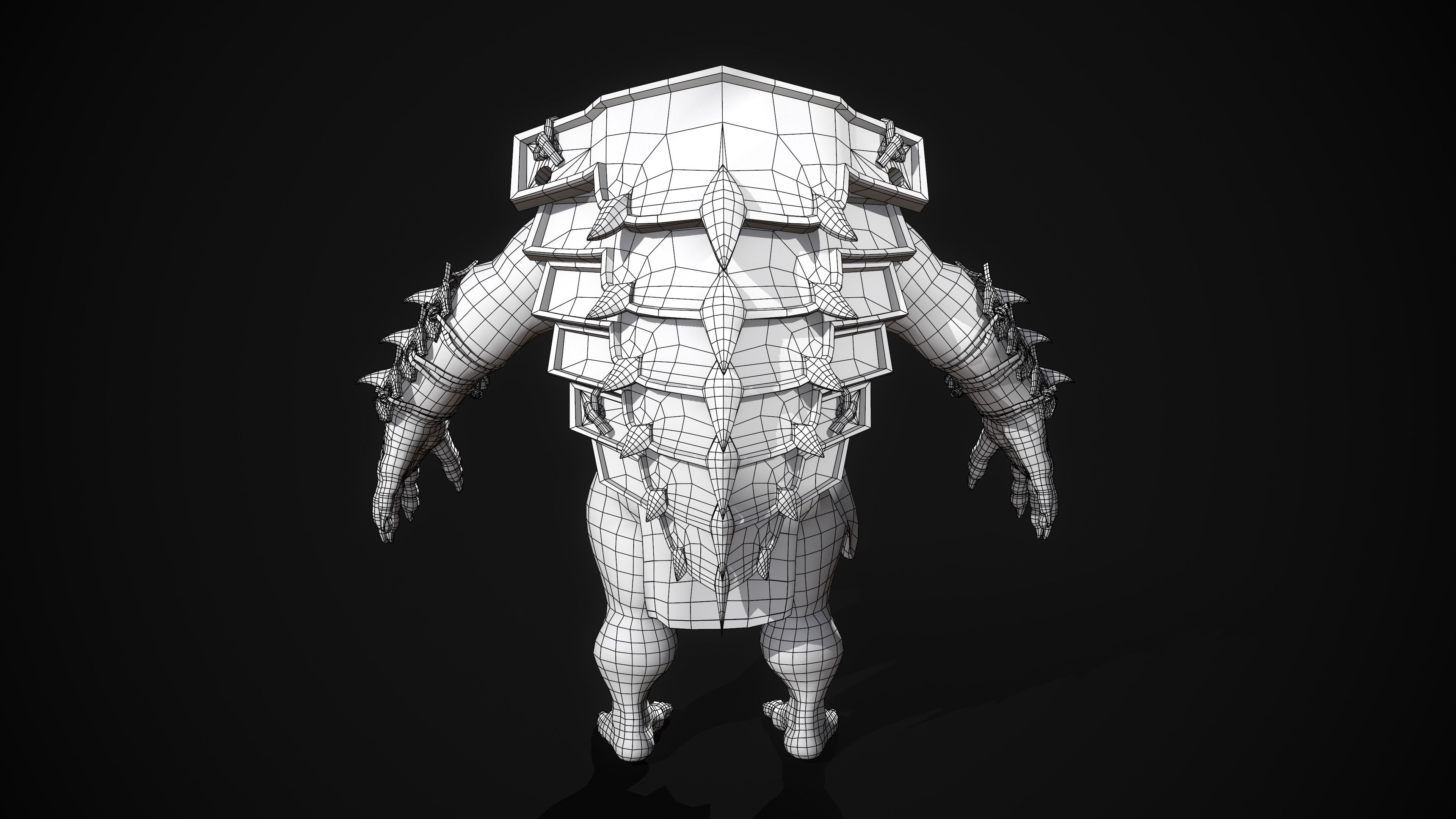 Ogre Turtle Low-poly 3D model_9