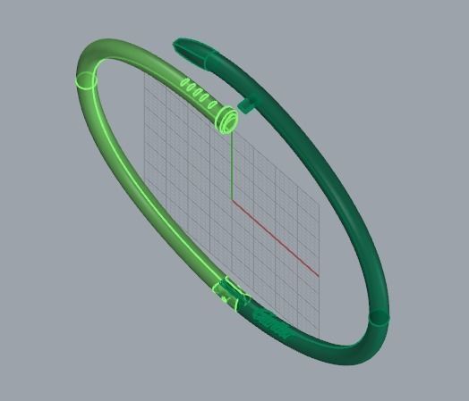 CG330 tennis racket 3D print model_1