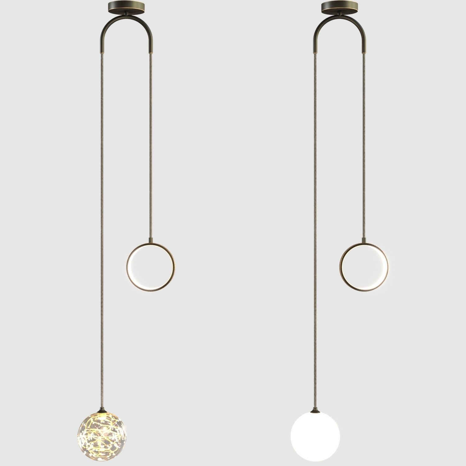 Hanging ceiling lamp OFELIA black Lampatron 3D model 3D model_1