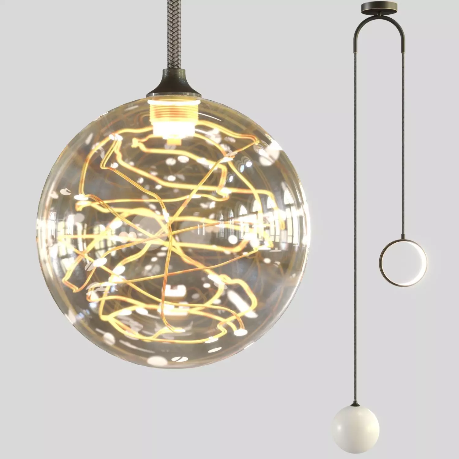 Hanging ceiling lamp OFELIA black Lampatron 3D model 3D model_0