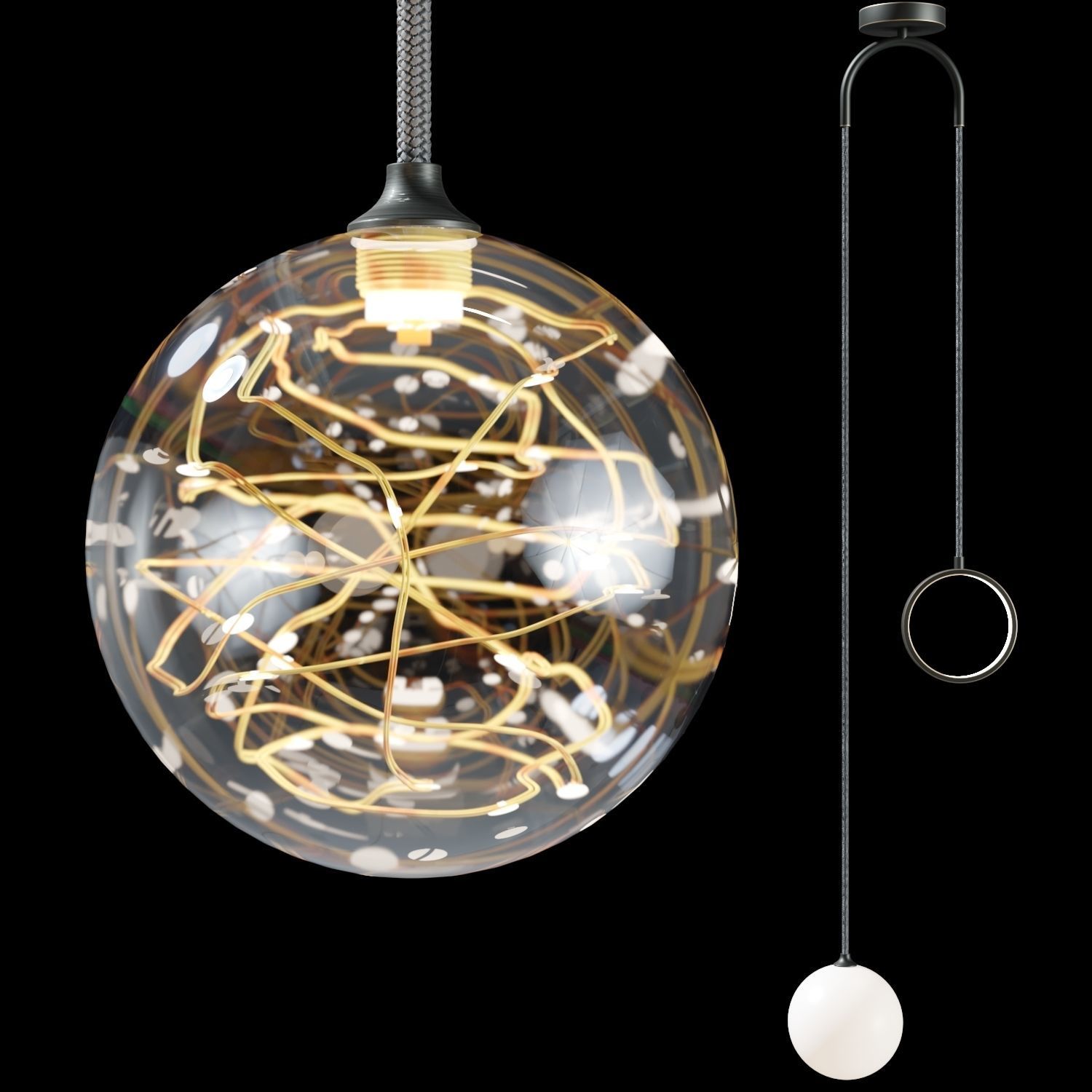 Hanging ceiling lamp OFELIA black Lampatron 3D model 3D model_3