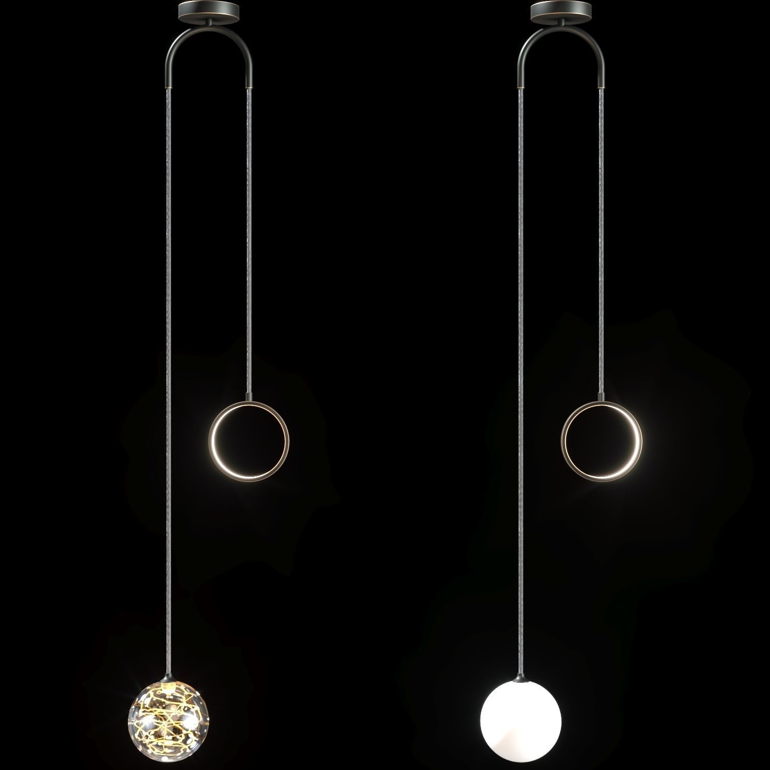 Hanging ceiling lamp OFELIA black Lampatron 3D model 3D model_4