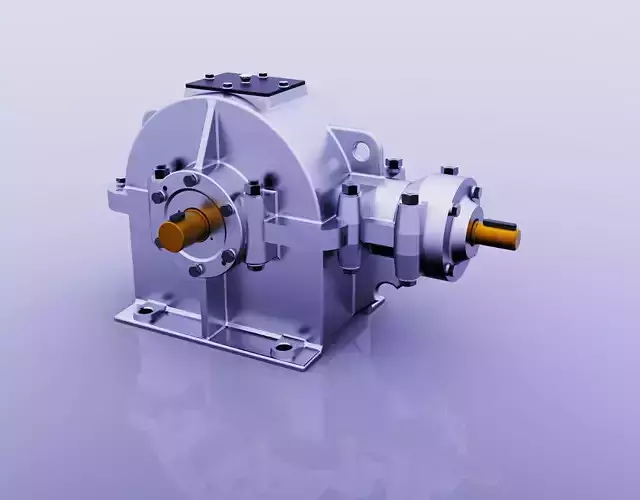 SINGLE STAGE BEVEL GEAR REDUCER 3D model
