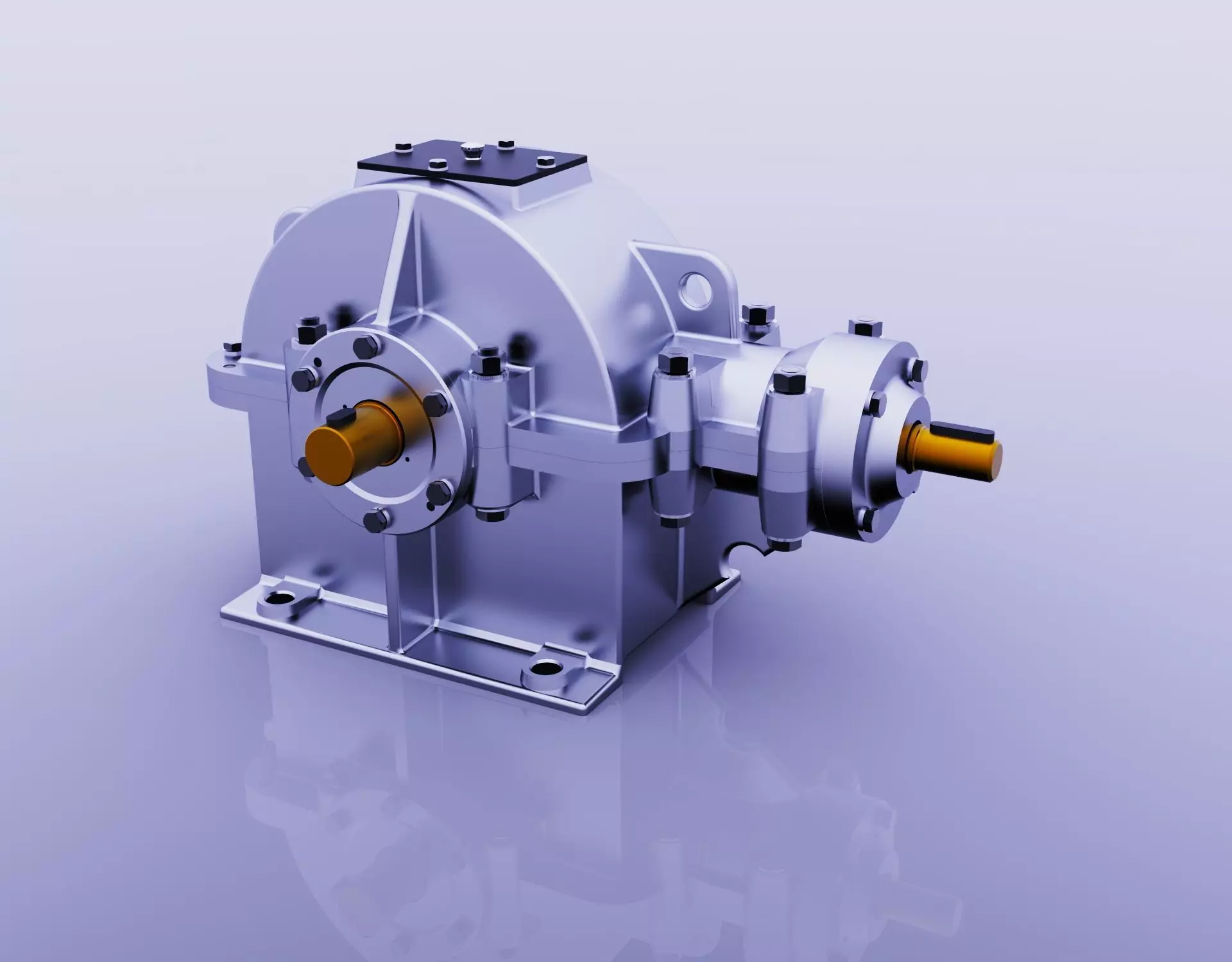 SINGLE STAGE BEVEL GEAR REDUCER 3D model_0