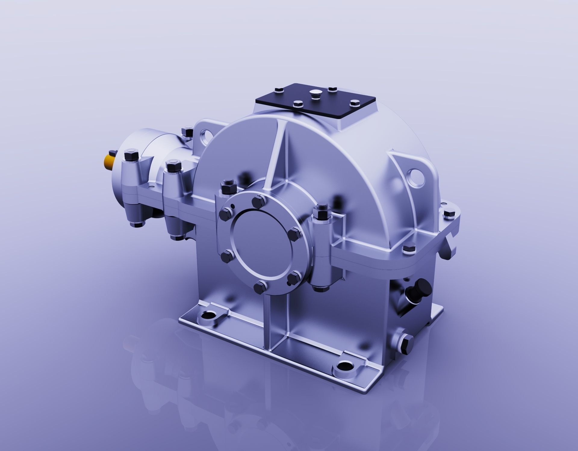 SINGLE STAGE BEVEL GEAR REDUCER 3D model_2