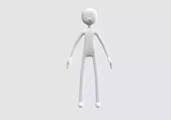 skinny cartoon human  3D model