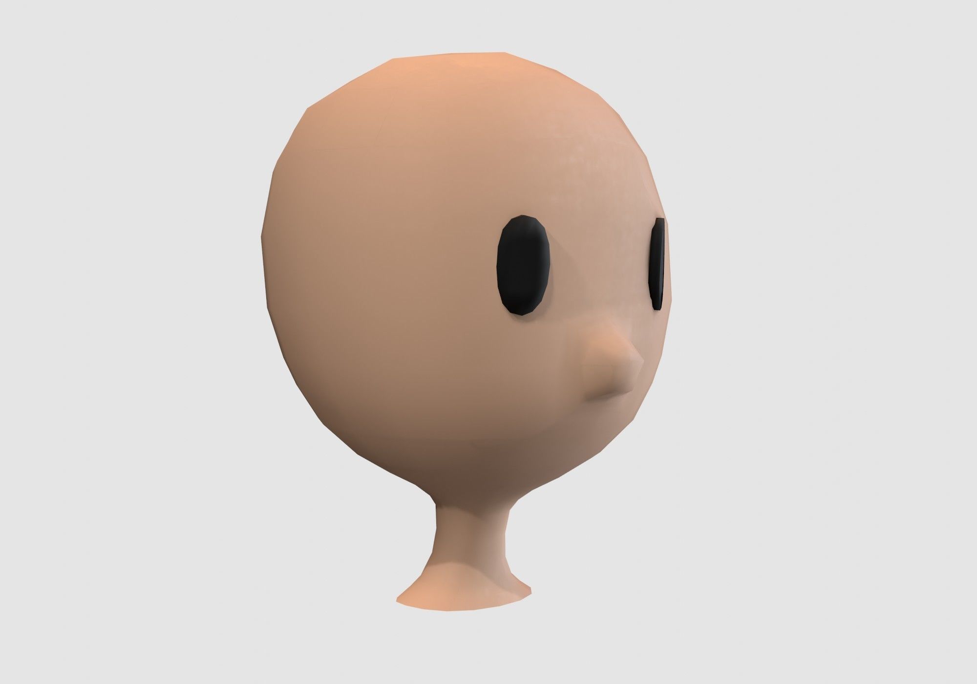 simple cartoon head  3D model_1