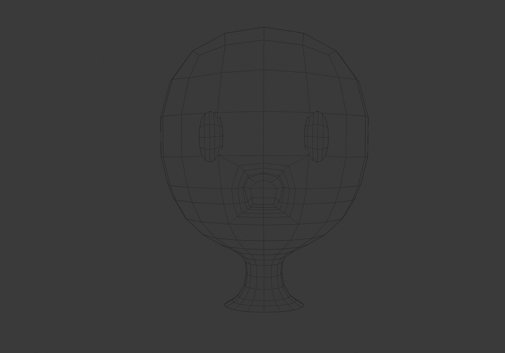 simple cartoon head  3D model_5
