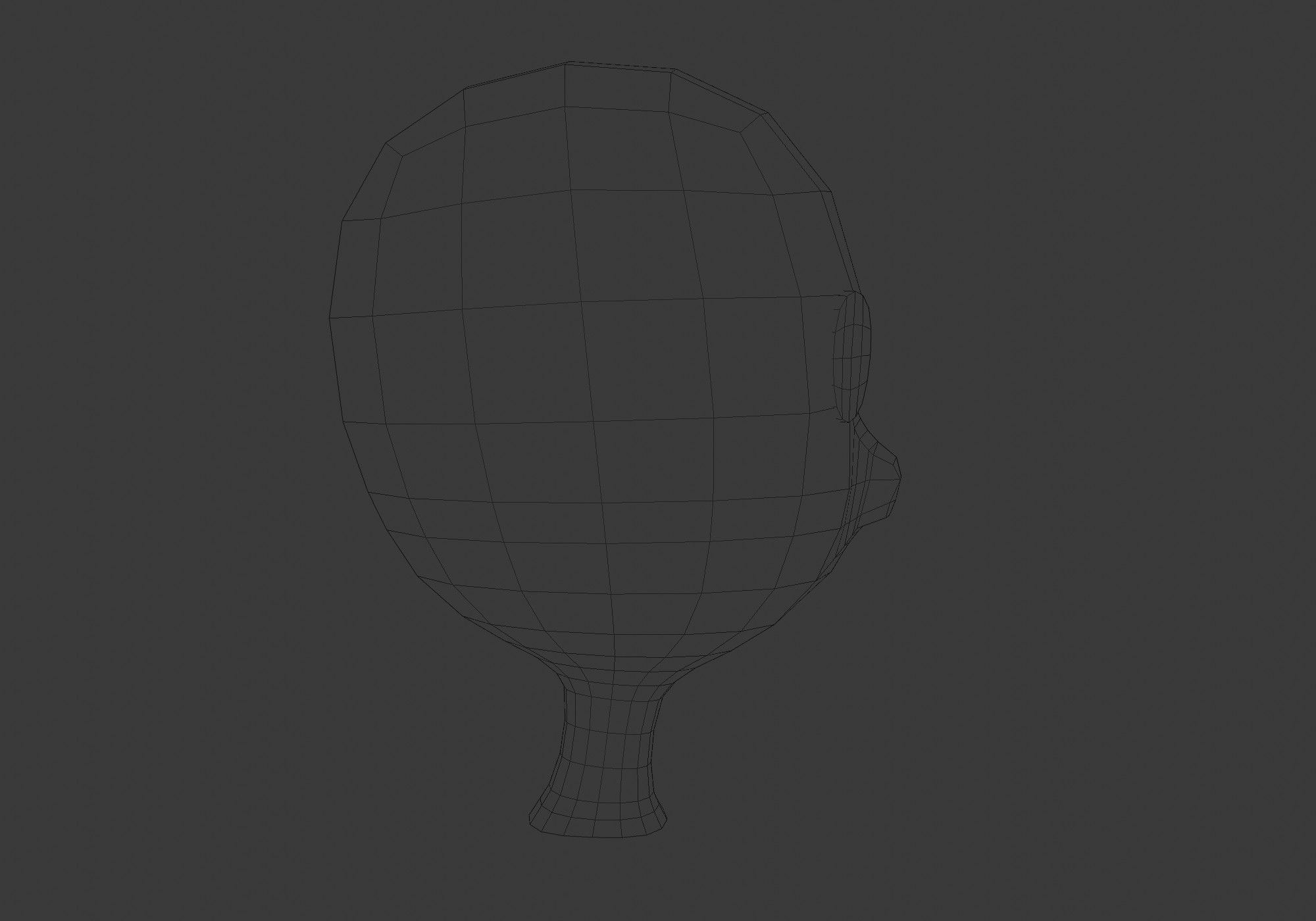 simple cartoon head  3D model_7