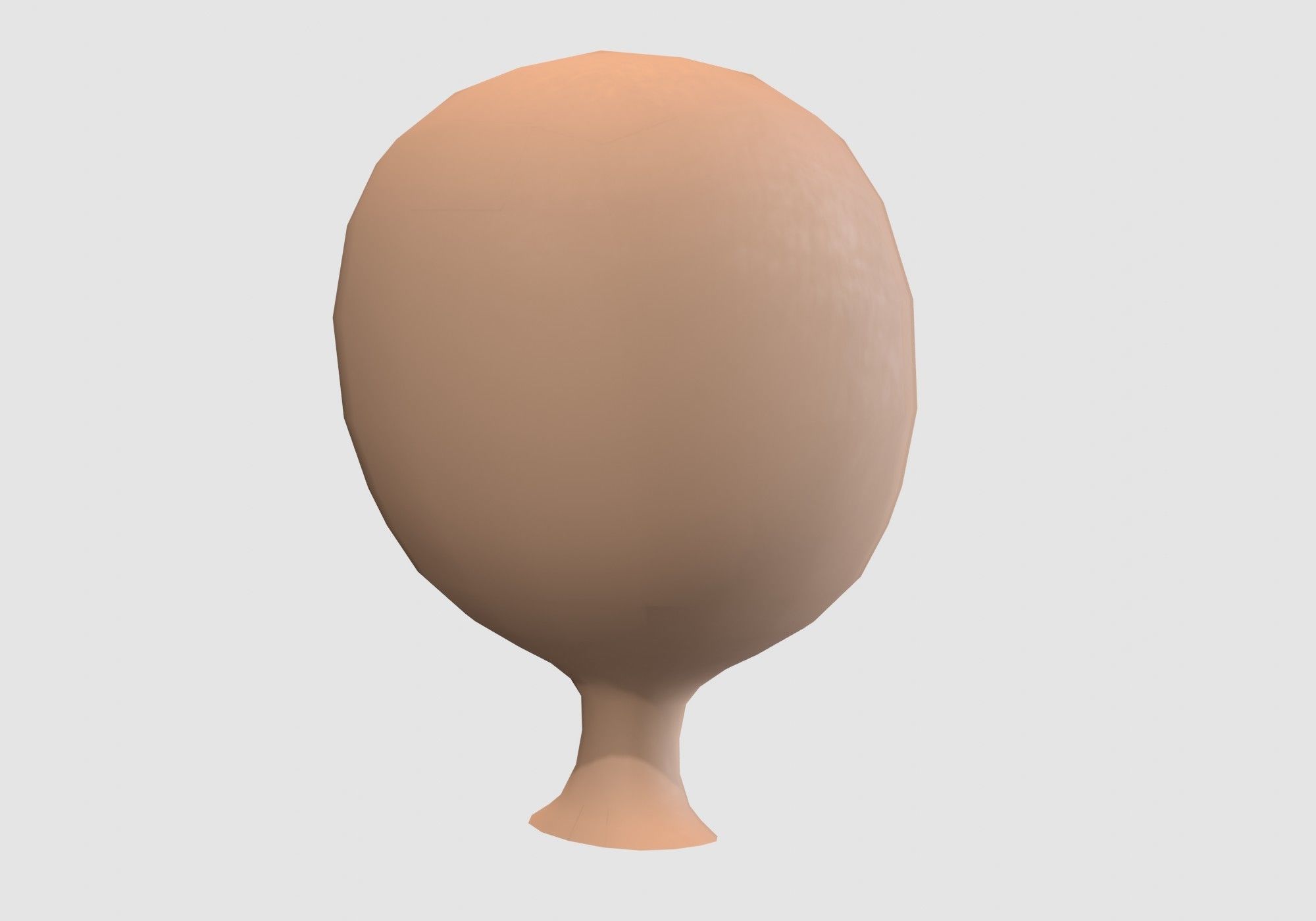 simple cartoon head  3D model_3