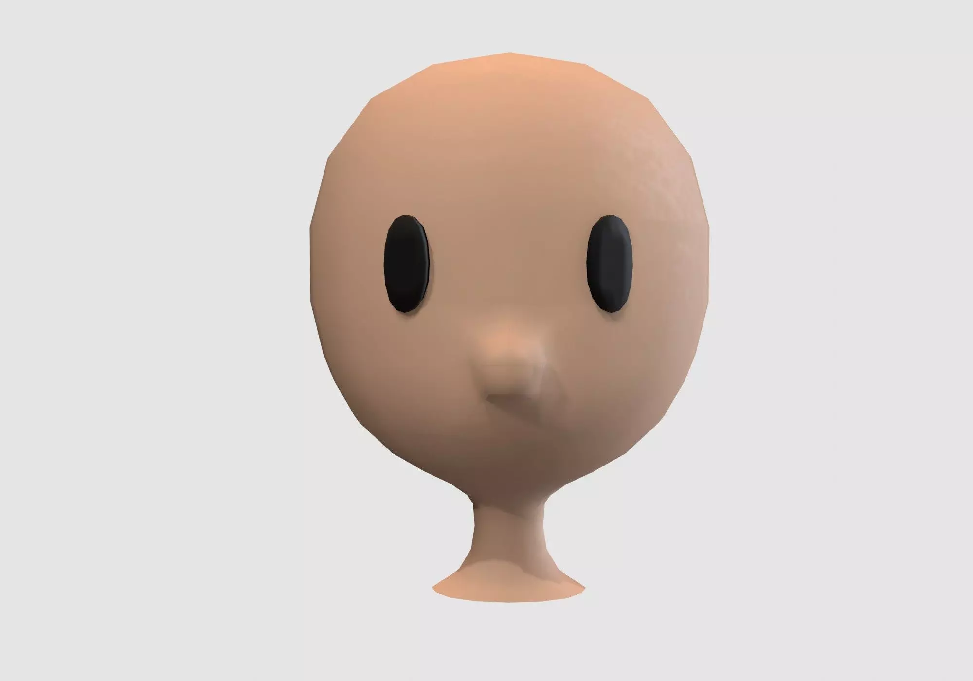 simple cartoon head  3D model_0
