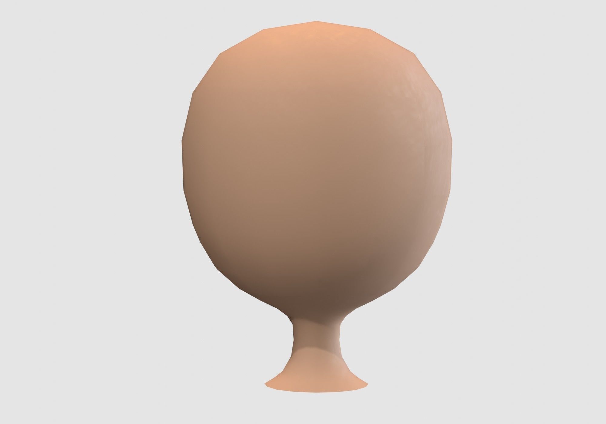simple cartoon head  3D model_4
