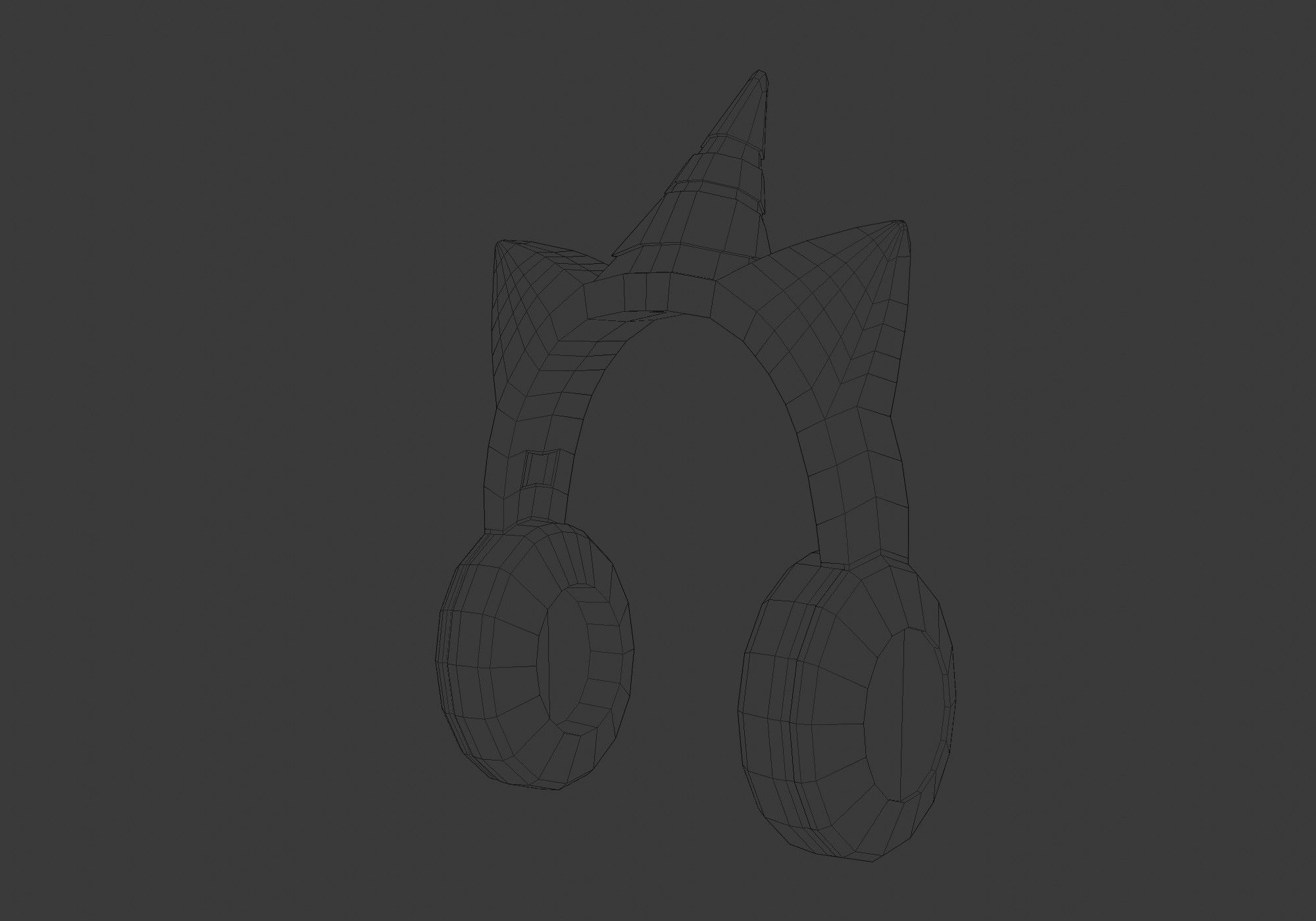 female unicorn headphones 3D model_8