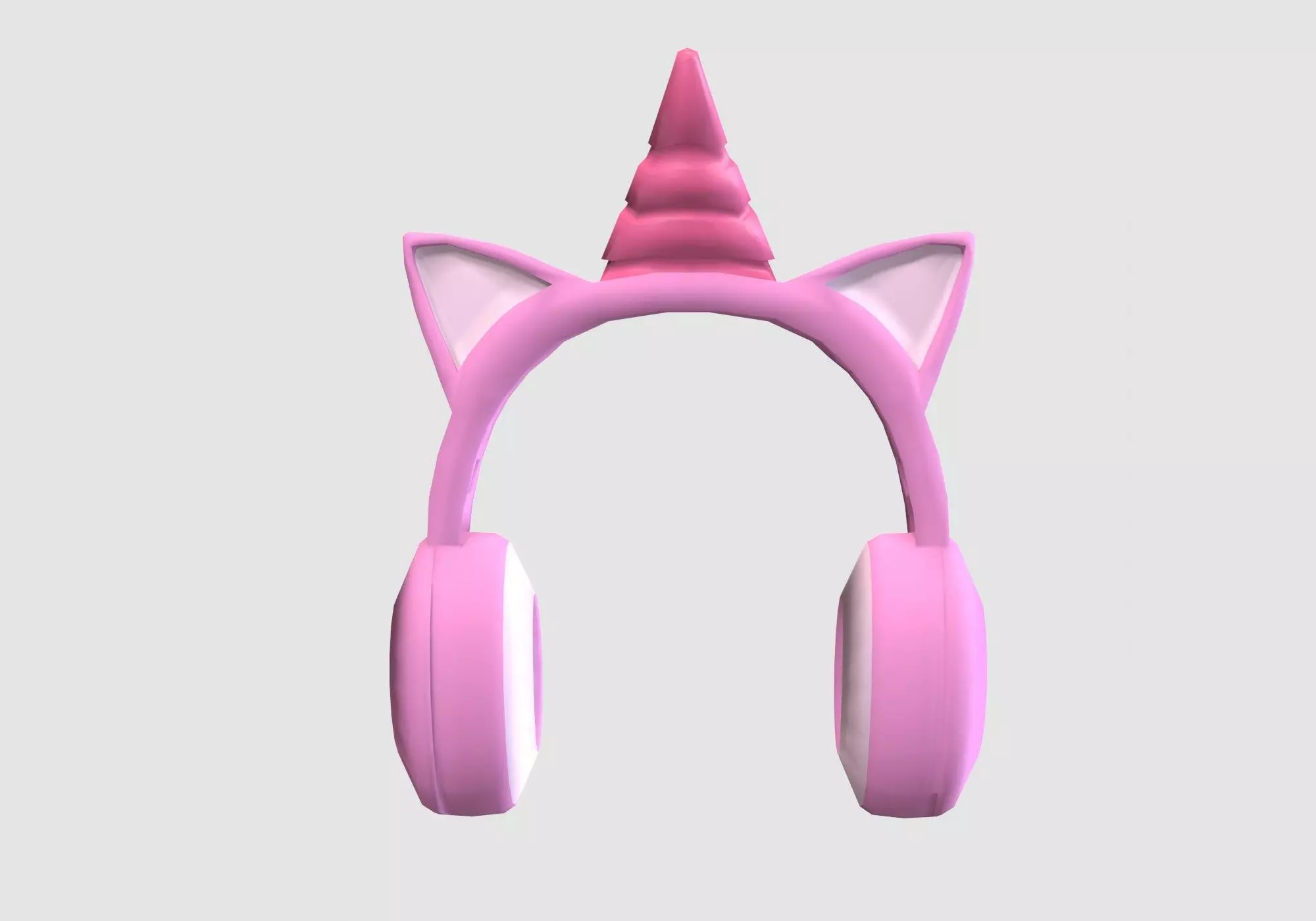 female unicorn headphones 3D model_0