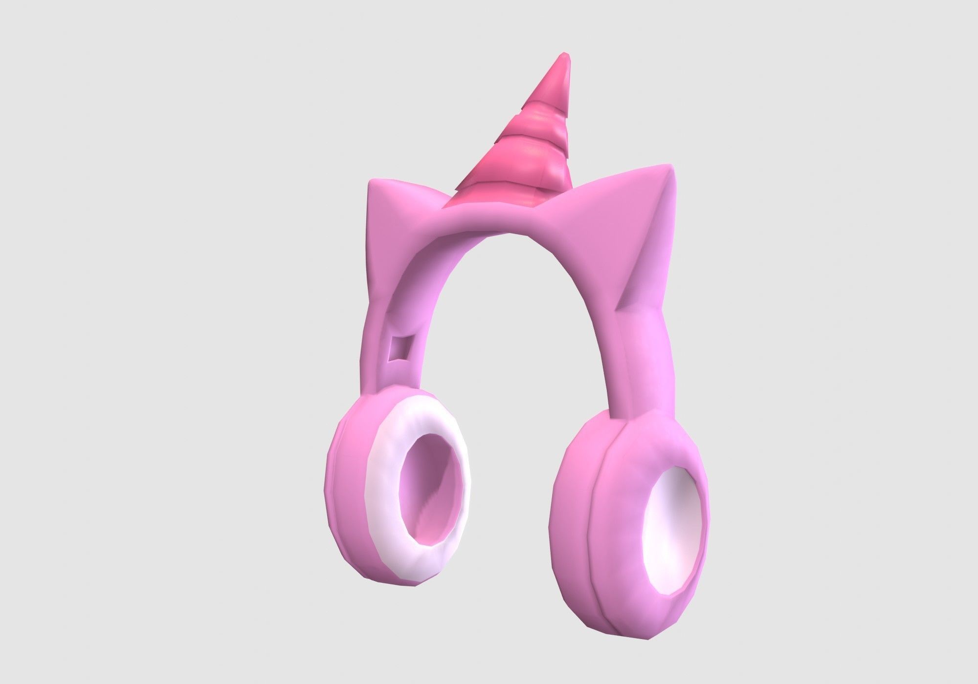 female unicorn headphones 3D model_3