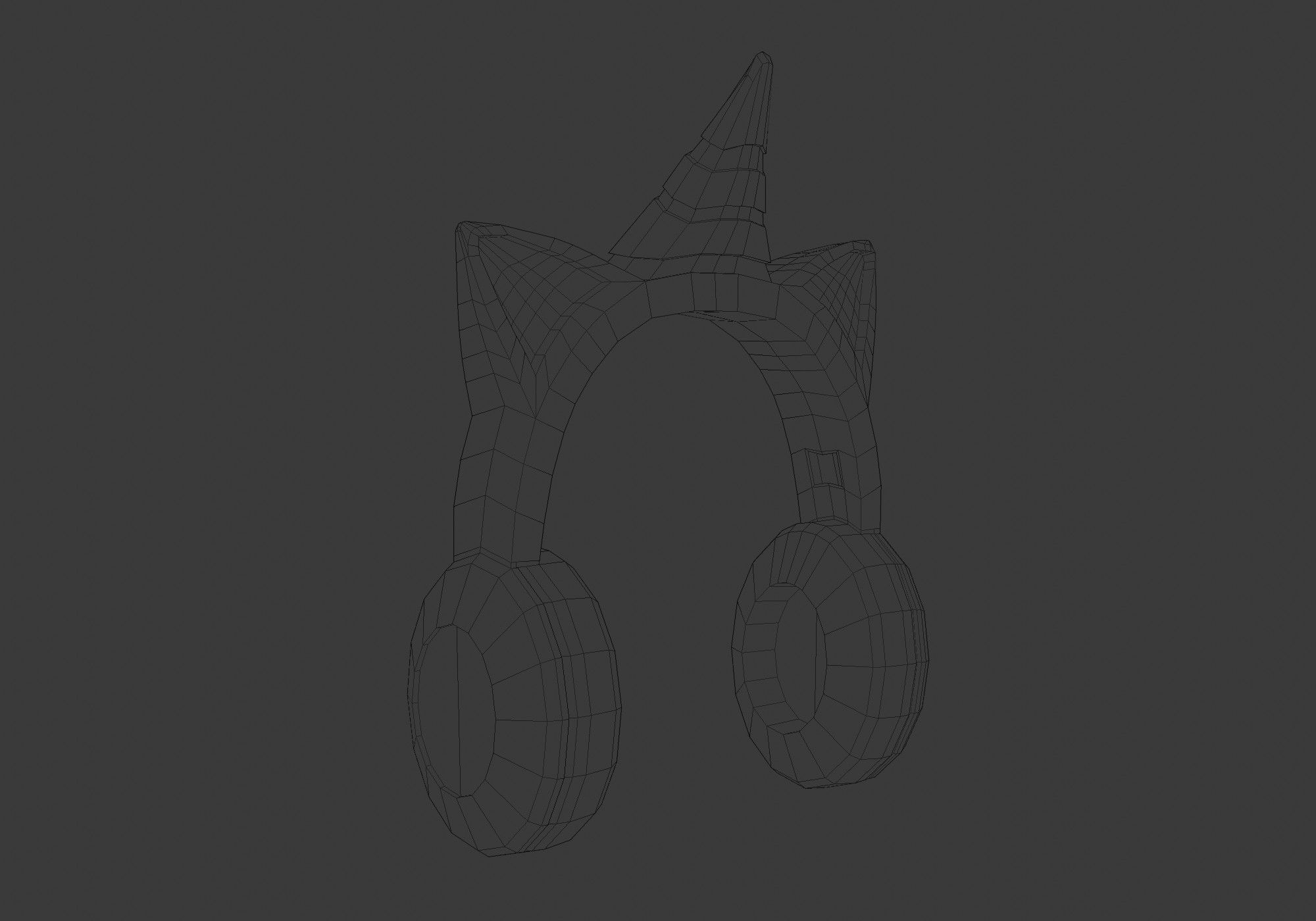 female unicorn headphones 3D model_6