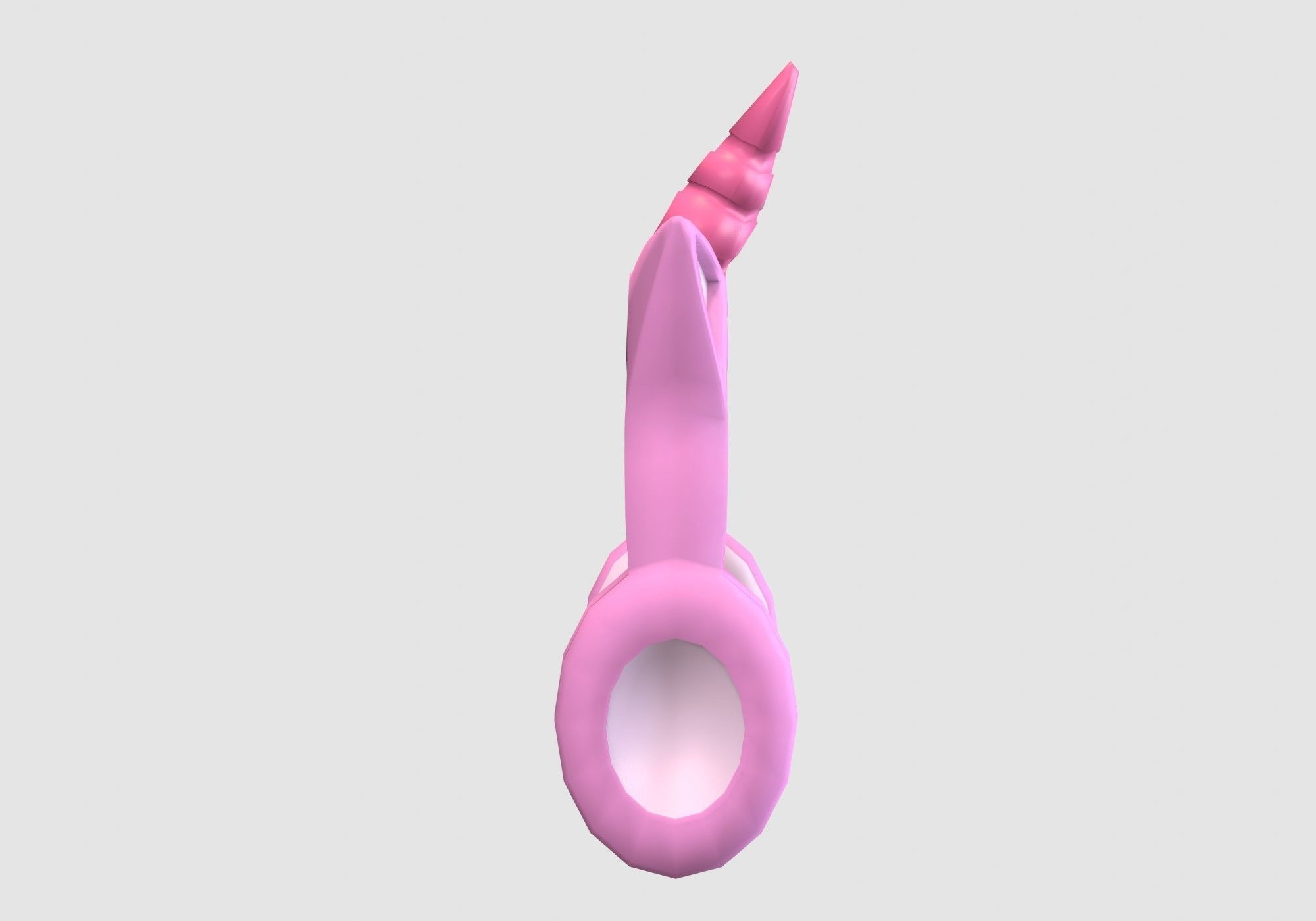 female unicorn headphones 3D model_2