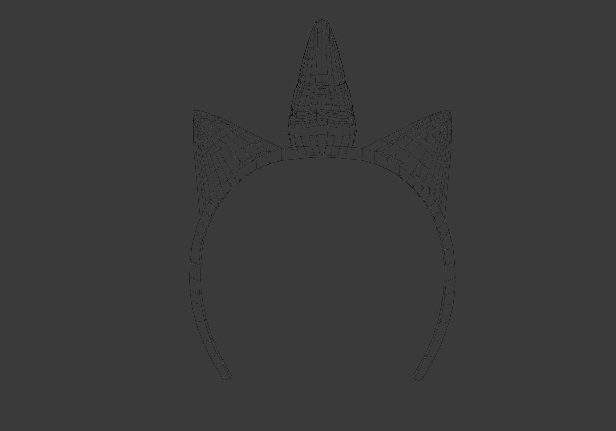 female unicorn headband 3D model_5