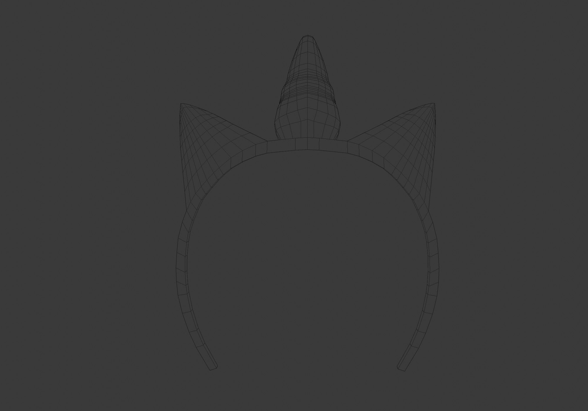 female unicorn headband 3D model_9