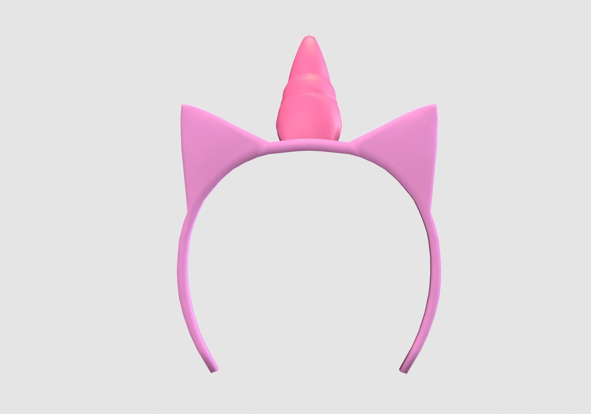 female unicorn headband 3D model_4