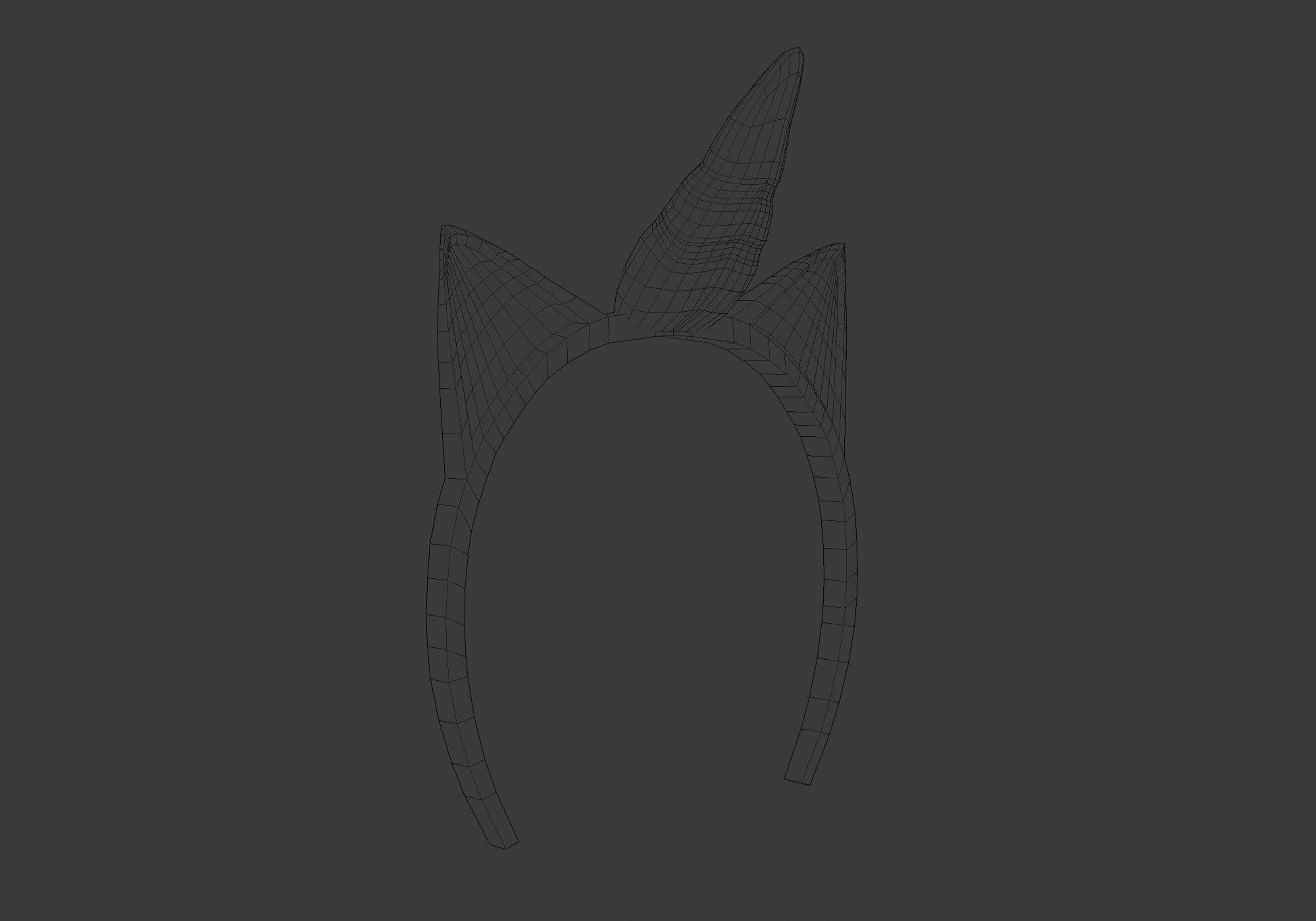 female unicorn headband 3D model_6