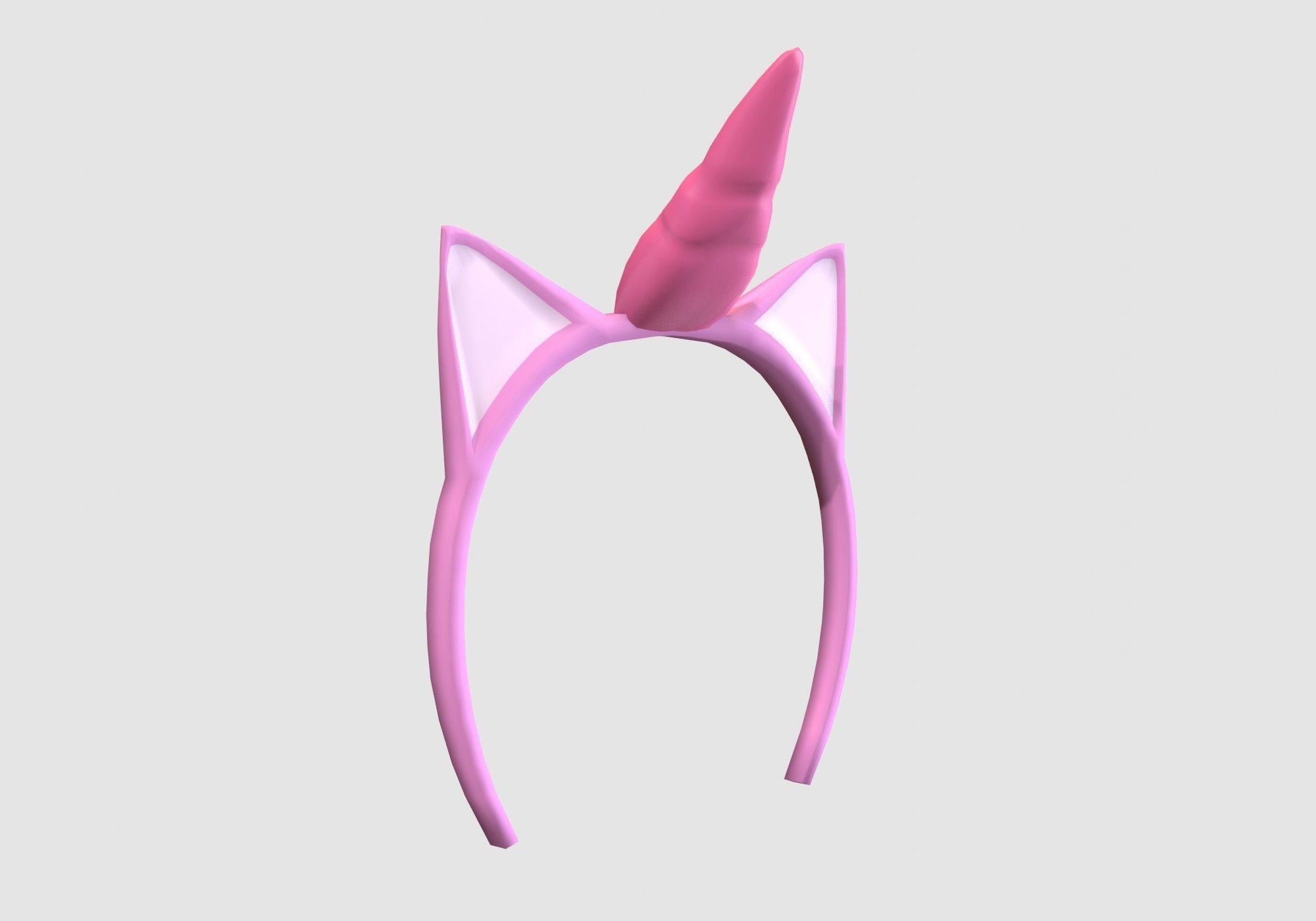 female unicorn headband 3D model_1