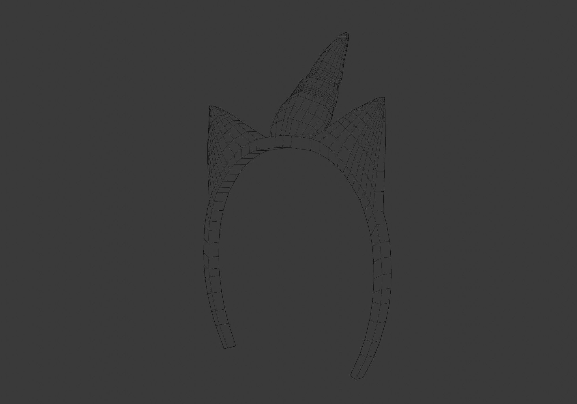 female unicorn headband 3D model_8