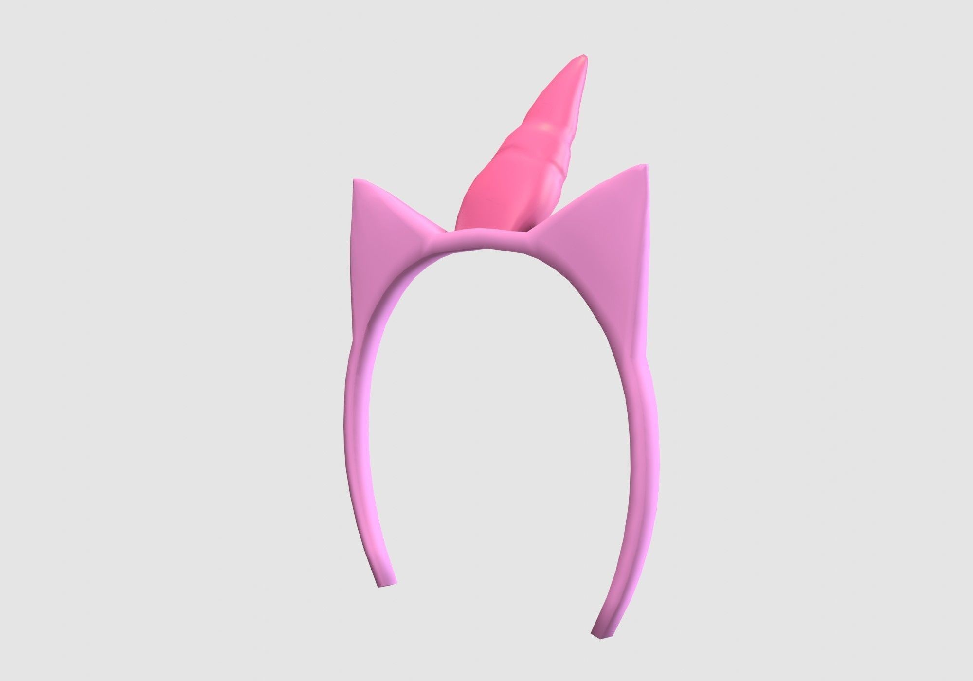 female unicorn headband 3D model_3